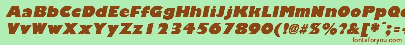 GiliganblackItalic Font – Brown Fonts on Green Background