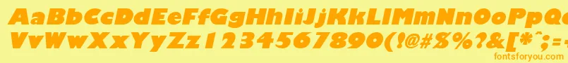 GiliganblackItalic Font – Orange Fonts on Yellow Background