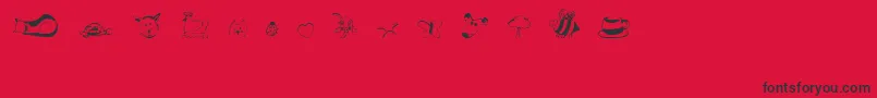 AndisCritters Font – Black Fonts on Red Background