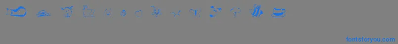 AndisCritters Font – Blue Fonts on Gray Background
