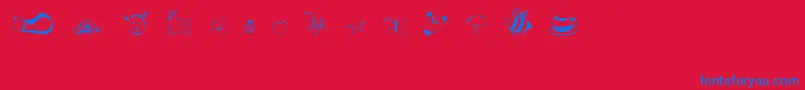 AndisCritters Font – Blue Fonts on Red Background