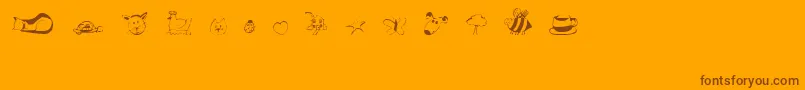 AndisCritters Font – Brown Fonts on Orange Background