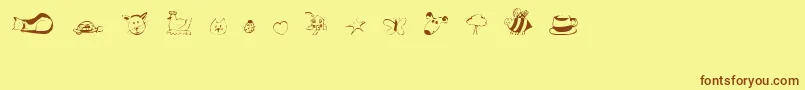 AndisCritters Font – Brown Fonts on Yellow Background