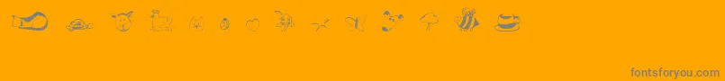 AndisCritters Font – Gray Fonts on Orange Background