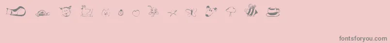 AndisCritters Font – Gray Fonts on Pink Background