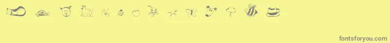 AndisCritters Font – Gray Fonts on Yellow Background