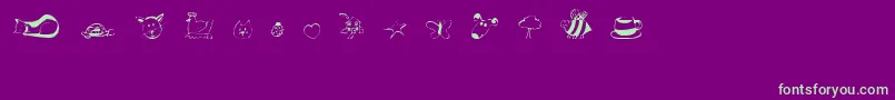 AndisCritters Font – Green Fonts on Purple Background