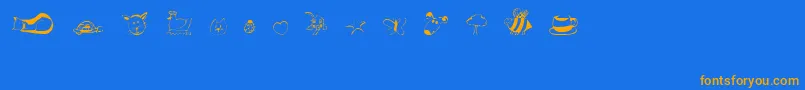 AndisCritters Font – Orange Fonts on Blue Background