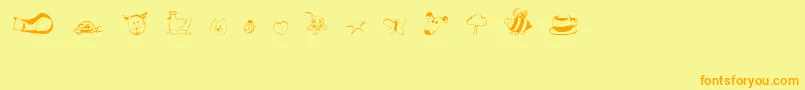AndisCritters Font – Orange Fonts on Yellow Background
