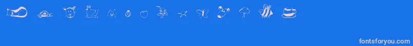 AndisCritters Font – Pink Fonts on Blue Background