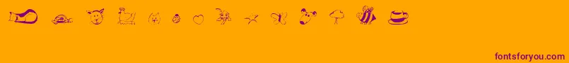 AndisCritters Font – Purple Fonts on Orange Background