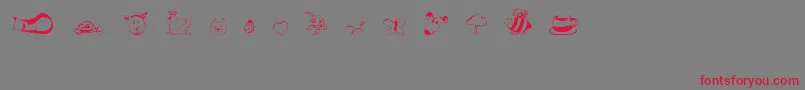 AndisCritters Font – Red Fonts on Gray Background