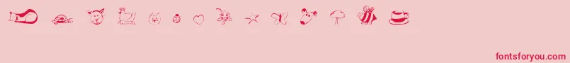AndisCritters Font – Red Fonts on Pink Background