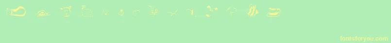 AndisCritters Font – Yellow Fonts on Green Background