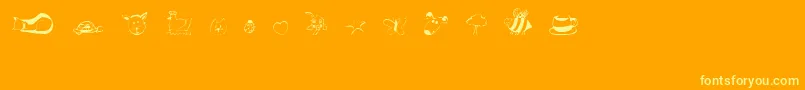 AndisCritters Font – Yellow Fonts on Orange Background