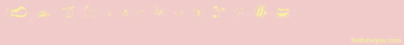 AndisCritters Font – Yellow Fonts on Pink Background