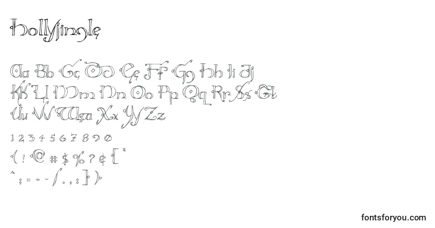 Schriftart Hollyjingle – Alphabet, Zahlen, spezielle Symbole