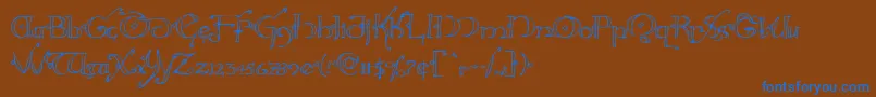 Hollyjingle Font – Blue Fonts on Brown Background