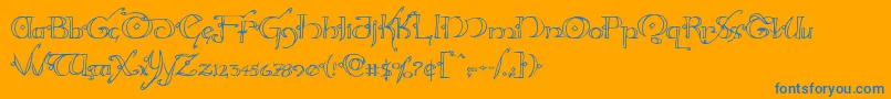 Hollyjingle Font – Blue Fonts on Orange Background