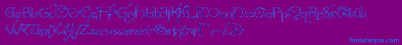 Hollyjingle-Schriftart – Blaue Schriften auf violettem Hintergrund