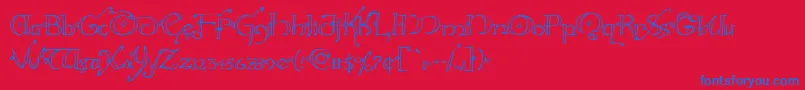 Hollyjingle Font – Blue Fonts on Red Background