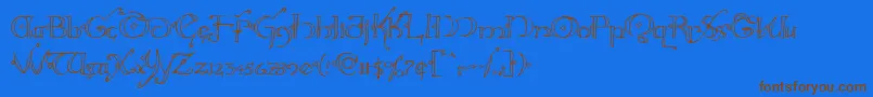 Hollyjingle Font – Brown Fonts on Blue Background