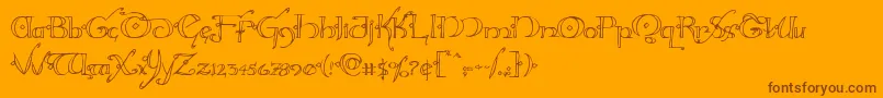 Hollyjingle Font – Brown Fonts on Orange Background