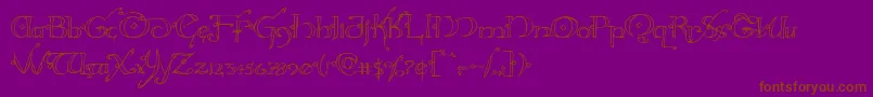 Hollyjingle-Schriftart – Braune Schriften auf violettem Hintergrund