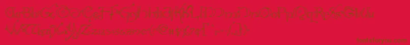 Fonte Hollyjingle – fontes marrons em um fundo vermelho