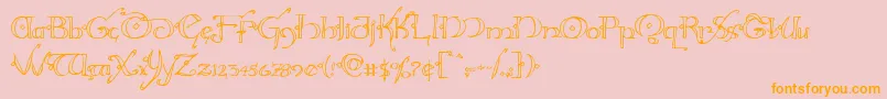 Hollyjingle Font – Orange Fonts on Pink Background