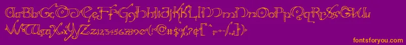 Hollyjingle Font – Orange Fonts on Purple Background