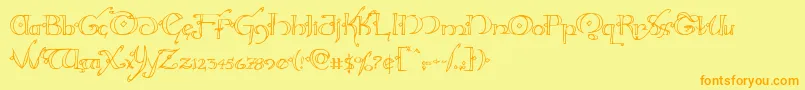 Hollyjingle Font – Orange Fonts on Yellow Background