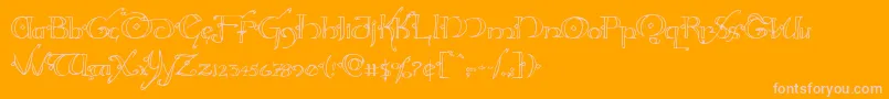 Hollyjingle Font – Pink Fonts on Orange Background