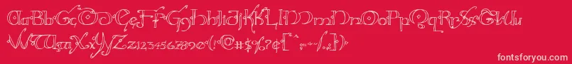 Hollyjingle Font – Pink Fonts on Red Background