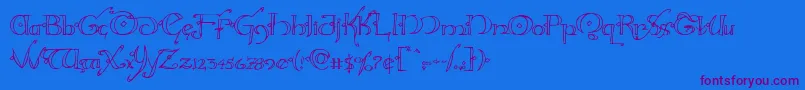 Hollyjingle Font – Purple Fonts on Blue Background