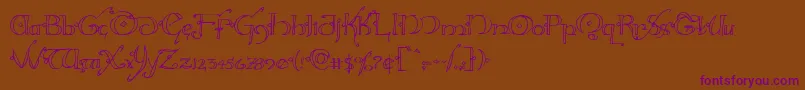 Hollyjingle Font – Purple Fonts on Brown Background