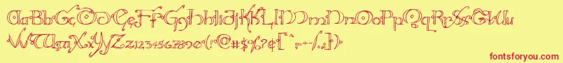 フォントHollyjingle – 赤い文字の黄色い背景