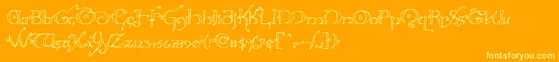 Hollyjingle Font – Yellow Fonts on Orange Background