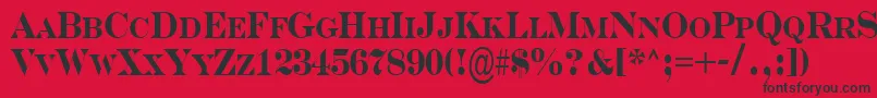 Serifncb Font – Black Fonts on Red Background