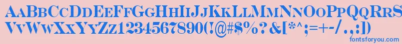 Serifncb Font – Blue Fonts on Pink Background