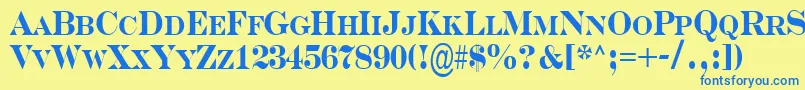 Serifncb Font – Blue Fonts on Yellow Background