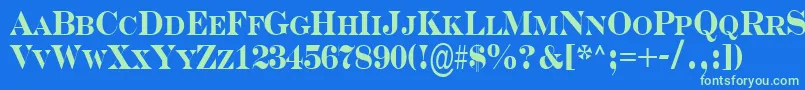 Serifncb Font – Green Fonts on Blue Background