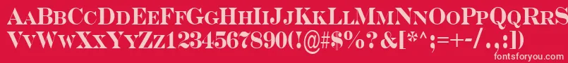Serifncb Font – Pink Fonts on Red Background