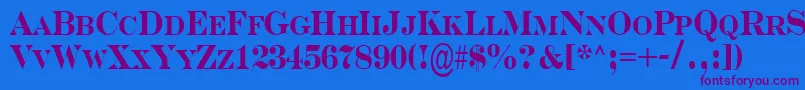 Serifncb Font – Purple Fonts on Blue Background