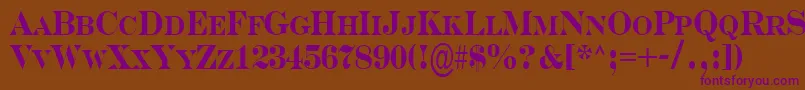 Serifncb Font – Purple Fonts on Brown Background