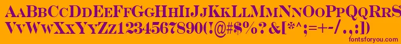 Serifncb Font – Purple Fonts on Orange Background