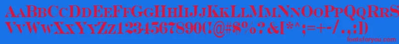 Czcionka Serifncb – czerwone czcionki na niebieskim tle
