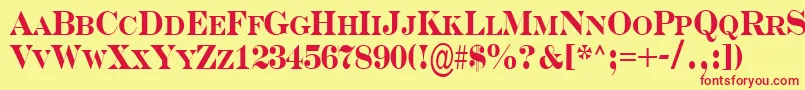 Serifncb Font – Red Fonts on Yellow Background