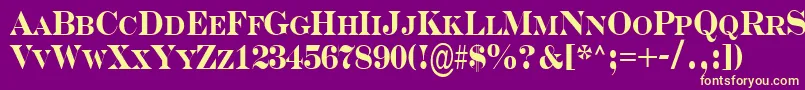 Serifncb Font – Yellow Fonts on Purple Background