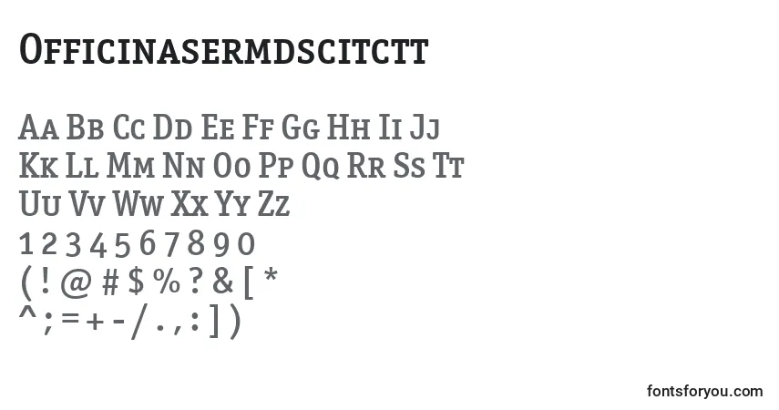 A fonte Officinasermdscitctt – alfabeto, números, caracteres especiais